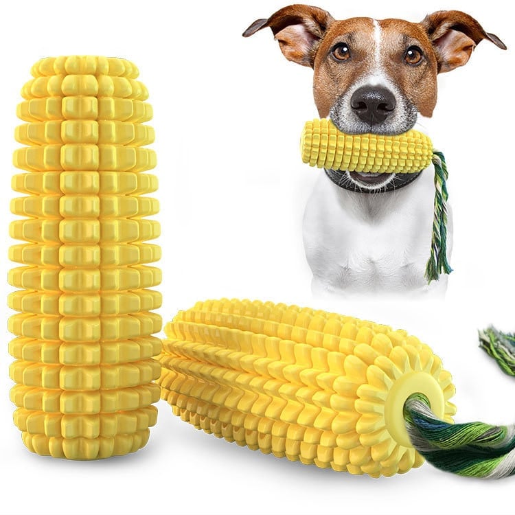 Jouet à mâcher en forme de maïs avec corde pour chien