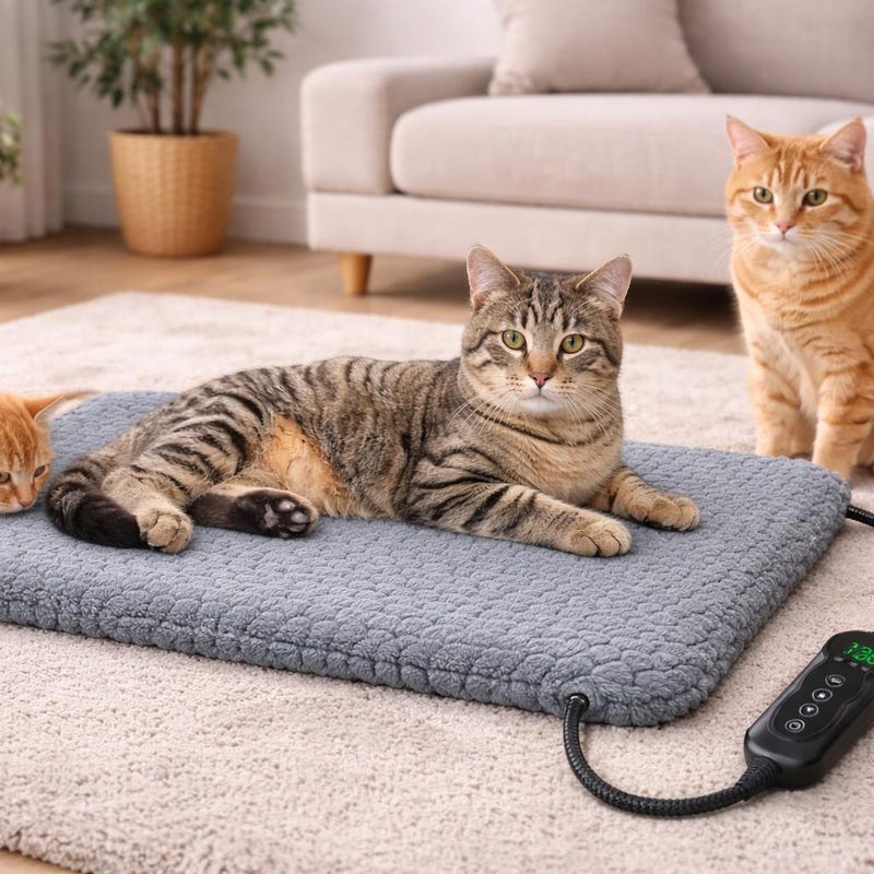 Tapis chauffant pour chat avec contrôleur de température
